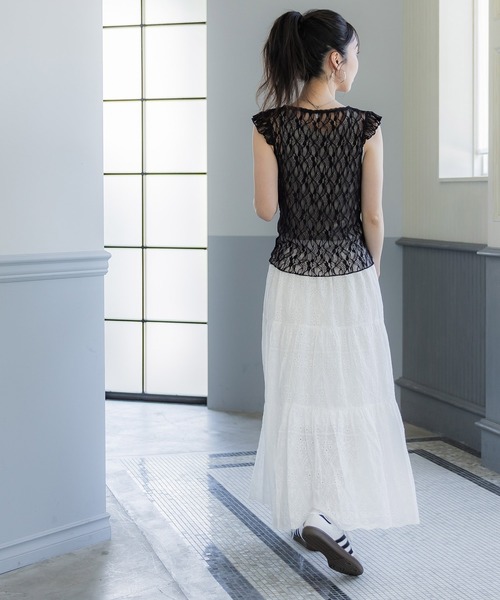 ⭐︎d.i.a.レース柄トップス⭐︎ coca（coca）（コカ）の「レーストップス＆ロゴタンク2点セット