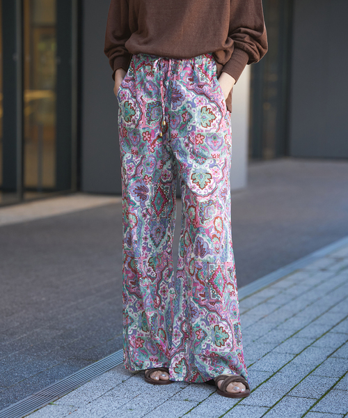IENA LA BOUCLE(イエナラブークル)の「IENA LA BOUCLE DEVEAUX 更紗パンツ(その他パンツ・レディース・ブルー系その他・36/38/40)」の1枚目の写真