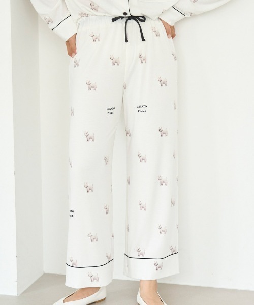 【新品】 ウエスティ柄シャツ ウエスティ柄ロングパンツ セット ジェラートピケ 新品】 ウエスティ柄シャツ ウエスティ柄ロングパンツ セット