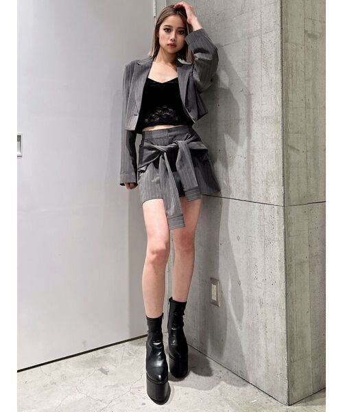 GYDA（ジェイダ）の「【SETUP着用可】ショートジャケット（テーラードジャケット・レディース・グレー/ベージュ/ブラック・FREE）」の20枚目の写真