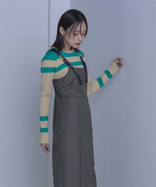 miette(ミエット)の「マルチボーダーリブニット(ニット/セーター・レディース・ブラック/アイボリー/ベージュ/ネイビー/ライトグレー・FREE)」の10枚目の写真