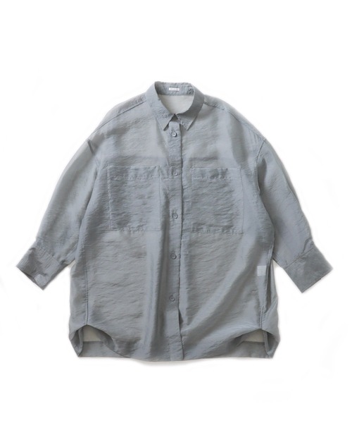 DRESSLAVE（ドレスレイブ）の「voile washer CPO(ボイルワッシャーCPOシャツ)（シャツ/ブラウス・レディース・グレー/ホワイト・38）」の2枚目の写真