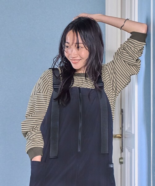 coen(コーエン)の「【WEB限定】USAコットンレトロボーダーTシャツ(Tシャツ/カットソー・レディース・ベージュ/ナチュラル/ケリーグリーン/パープル/ブラウン/オレンジ/ワインレッド/ダークグレー/ライム/ピンク/ライトブルー/ホワイト・L/M)」の15枚目の写真