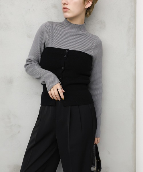 セール】ビスチェセットリブニット（ニット/セーター）｜select MOCA