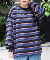 マルチボーダーロングTシャツ【ユニセックス】