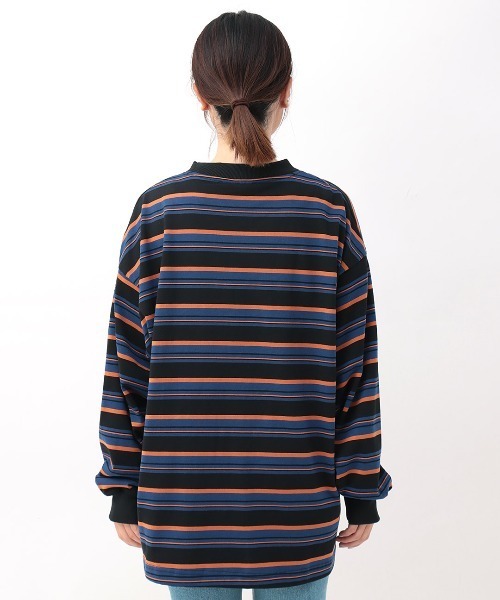 チチカカ(チチカカ)の「マルチボーダーロングTシャツ【ユニセックス】(Tシャツ/カットソー・メンズ・グレー/ブラック/ブラウン・FREE)」の11枚目の写真