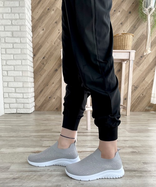 LUGG NAGG(ラグナグ)の「【addottona】【軽量】メッシュ伸縮ラメスリッポン(スニーカー・レディース・ブラック/グレー/ホワイト/ネイビー/レオパード・22.5cm/23.0cm/23.5cm/24.0cm/24.5cm)」の11枚目の写真