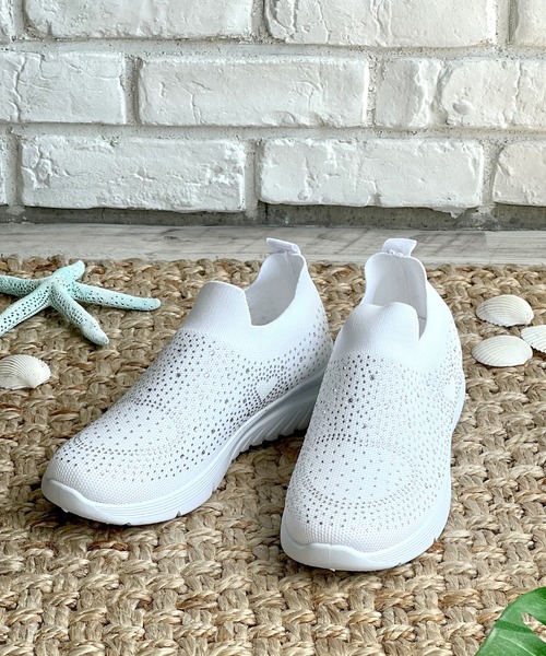 LUGG NAGG(ラグナグ)の「【addottona】【軽量】メッシュ伸縮ラメスリッポン(スニーカー・レディース・ブラック/グレー/ホワイト/ネイビー/レオパード・22.5cm/23.0cm/23.5cm/24.0cm/24.5cm)」の14枚目の写真