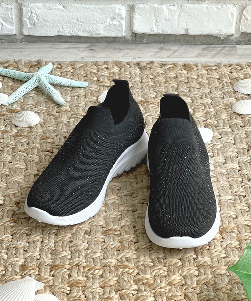 LUGG NAGG(ラグナグ)の「【addottona】【軽量】メッシュ伸縮ラメスリッポン(スニーカー・レディース・ブラック/グレー/ホワイト/ネイビー/レオパード・22.5cm/23.0cm/23.5cm/24.0cm/24.5cm)」の17枚目の写真
