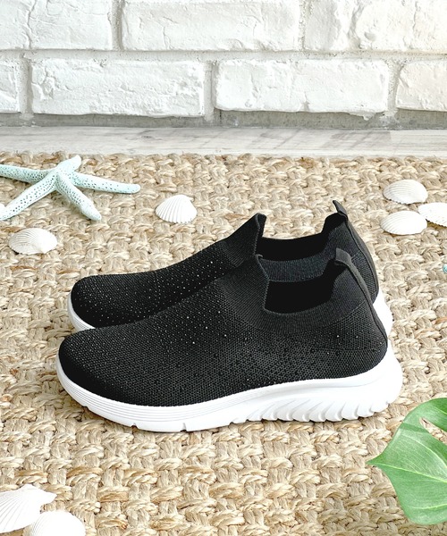 LUGG NAGG(ラグナグ)の「【addottona】【軽量】メッシュ伸縮ラメスリッポン(スニーカー・レディース・ブラック/グレー/ホワイト/ネイビー/レオパード・22.5cm/23.0cm/23.5cm/24.0cm/24.5cm)」の18枚目の写真