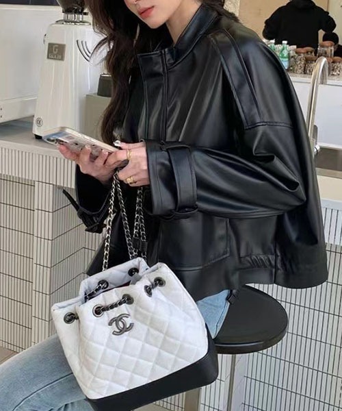 gossip!ロサンゼルス(ゴシップロサンゼルス)の「合成皮革ジャケット/ブルゾン(ライダースジャケット・レディース・ブラック/ブラウン・L/M)」の6枚目の写真