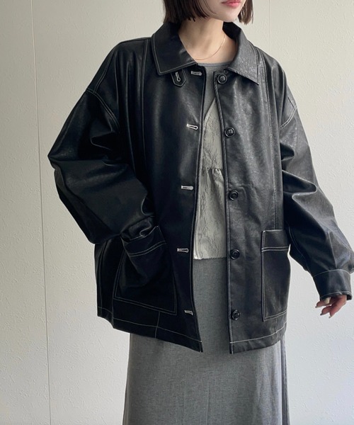 REVERBERATE ジャケット　おゆ ライダースジャケット レザージャケット 革ジャン[品番