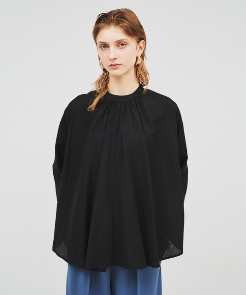 cloenc（クロエンス）の「◆【手洗い可】ボリュームリボンブラウス（シャツ/ブラウス・レディース・オフホワイト/ブルー/ブラック・02）」の2枚目の写真