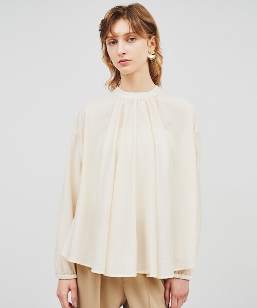 cloenc（クロエンス）の「◆【手洗い可】ボリュームリボンブラウス（シャツ/ブラウス・レディース・オフホワイト/ブルー/ブラック・02）」の5枚目の写真