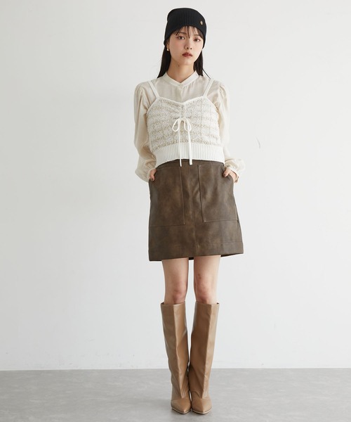 VIS（ビス）の「ニットビーニー（ニットキャップ/ビーニー・レディース・グレー/ブラック・FREE）」の7枚目の写真