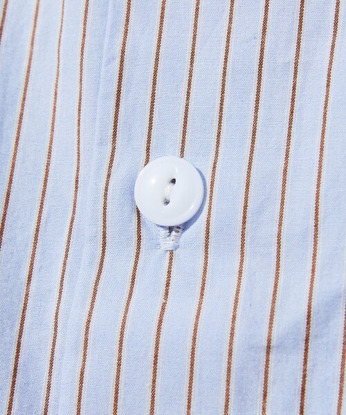 HINSON（ヒンソン）の「HINSON/ヒンソン レギュラーカラー ブロード ロングスリーブシャツ/ストライプ/リラックスフィット（シャツ/ブラウス・メンズ・サックスブルー系/ブルー系/オフホワイト/ブラック・MEDIUM/LARGE）」の7枚目の写真