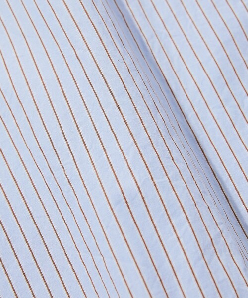 HINSON（ヒンソン）の「HINSON/ヒンソン レギュラーカラー ブロード ロングスリーブシャツ/ストライプ/リラックスフィット（シャツ/ブラウス・メンズ・サックスブルー系/ブルー系/オフホワイト/ブラック・MEDIUM/LARGE）」の8枚目の写真