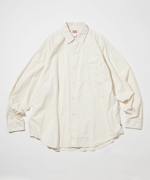 HINSON（ヒンソン）の「HINSON/ヒンソン レギュラーカラー ブロード ロングスリーブシャツ/ストライプ/リラックスフィット（シャツ/ブラウス・メンズ・サックスブルー系/ブルー系/オフホワイト/ブラック・MEDIUM/LARGE）」の13枚目の写真