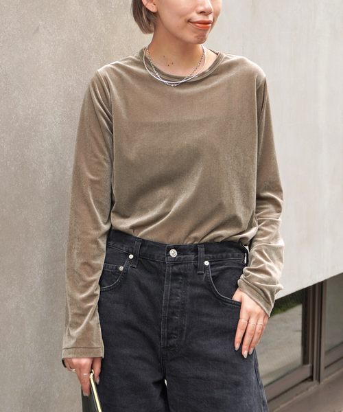 AP STUDIO ライトベロアプルオーバー ライトベロアプルオーバー（Tシャツ/カットソー）｜AP STUDIO