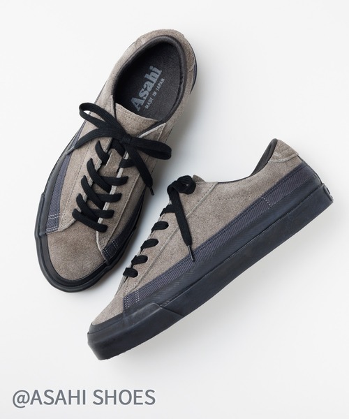 ASAHI（アサヒ）の「Asahi ベロア レザー スニーカー( ASAHI 042)（スニーカー・レディース・ベージュ/グレー/ブラック/チャコールグレー・24.0cm/24.5cm/25.0cm/25.5cm/26.0cm/26.5cm/27.0cm/27.5cm/23.0cm/23.5cm/28.0cm/29.0cm/22.5cm）」の3枚目の写真