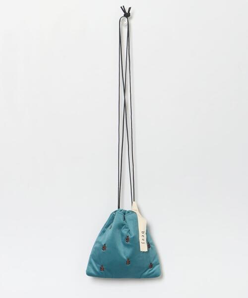 beej(ビージ)の「『別注』beej×DOORS 刺繍巾着バッグ(ショルダーバッグ・レディース・ブルー/ブラウン・ONE)」の6枚目の写真