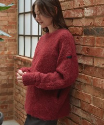 ウールミックスビッグシルエットラグランスリーブシャギーニット / 帯電防止・抗菌防臭【THE CRAFT CREW PRODUCTS】ワイン