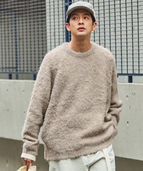 ウールミックスビッグシルエットラグランスリーブシャギーニット / 帯電防止・抗菌防臭【THE CRAFT CREW PRODUCTS】