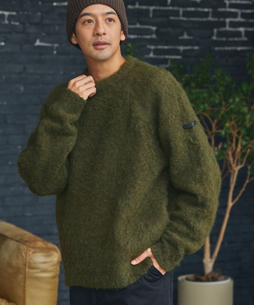 ウールミックスビッグシルエットラグランスリーブシャギーニット / 帯電防止・抗菌防臭【THE CRAFT CREW PRODUCTS】