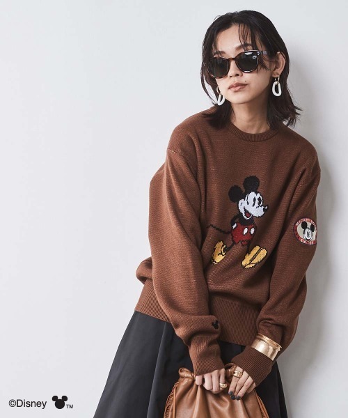 ミッキーマウス/ジャガードニットプルオーバー ＜大きいサイズ有