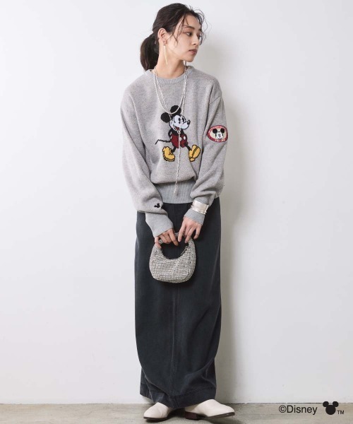 セール】ミッキーマウス/ジャガードニットプルオーバー ＜大きいサイズ