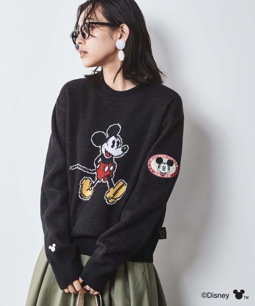 ミッキーマウス柄長袖セーター2色セット ミッキーマウス/ジャガードニットプルオーバー ＜大きいサイズ有