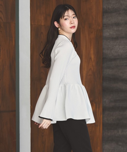 【洗える】スポンディッシュペプラム ニット any SiS｜【洗える】スポンディッシュペプラム ニット | Rakuten