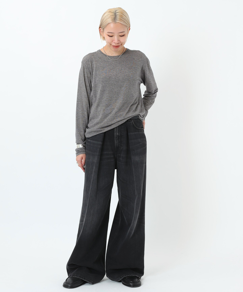 AP STUDIO(エーピーストゥディオ)の「ナッピングロングスリーブTシャツ(Tシャツ/カットソー・レディース・ホワイト・FREE)」の4枚目の写真