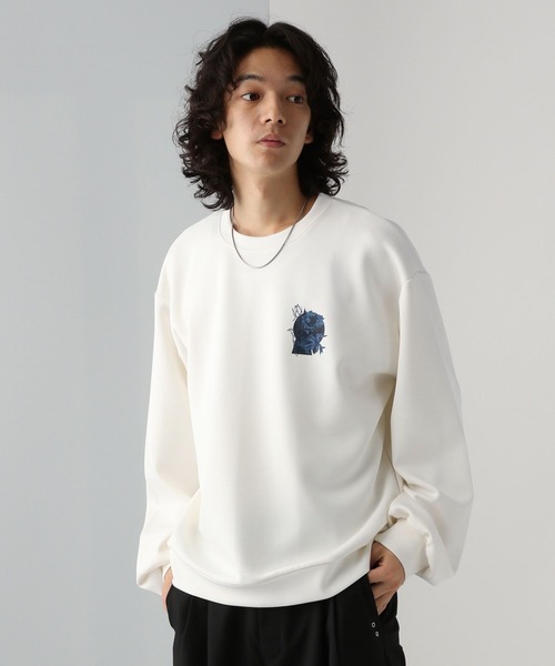 HARE（ハレ）の「バックプリントポンチスウェット(HARE)（スウェット・メンズ・ブルー/ブラック/ホワイト・SMALL/MEDIUM）」の6枚目の写真