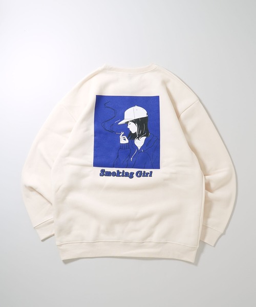 Anytime Songs(エニータイムソングス)の「back print illustration sweat shirt/バックプリント イラスト スウェットシャツ(スウェット・メンズ・チャコールグレー/ブラック/ホワイト・M/L/XL)」の1枚目の写真