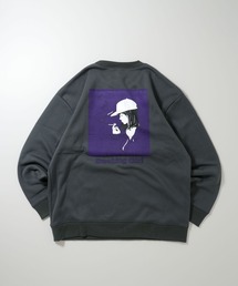 back print illustration sweat shirt/バックプリント イラスト スウェットシャツ