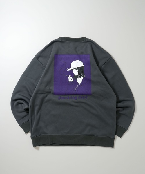Anytime Songs(エニータイムソングス)の「back print illustration sweat shirt/バックプリント イラスト スウェットシャツ(スウェット・メンズ・チャコールグレー/ブラック/ホワイト・M/L/XL)」の3枚目の写真