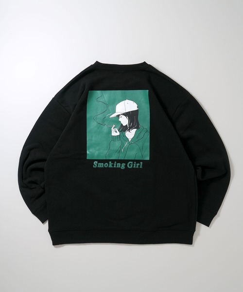 Anytime Songs(エニータイムソングス)の「back print illustration sweat shirt/バックプリント イラスト スウェットシャツ(スウェット・メンズ・チャコールグレー/ブラック/ホワイト・M/L/XL)」の2枚目の写真