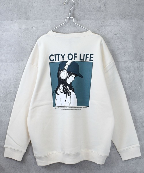 Anytime Songs(エニータイムソングス)の「back print illustration sweat shirt/バックプリント イラスト スウェットシャツ(スウェット・メンズ・チャコールグレー/ブラック/ホワイト・M/L/XL)」の20枚目の写真