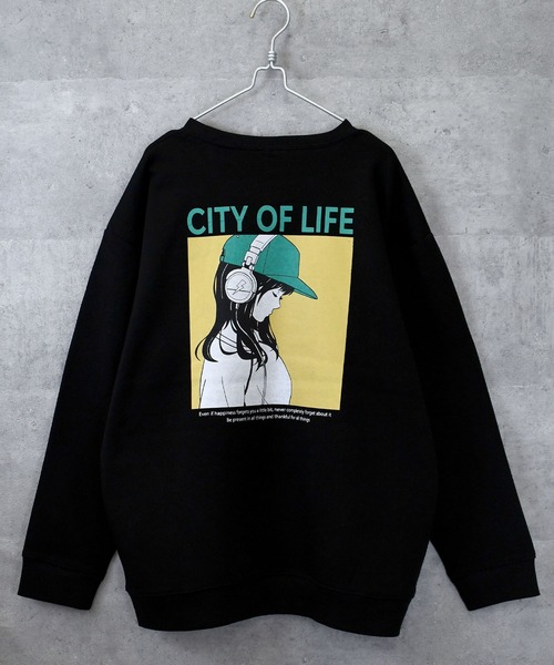 Anytime Songs(エニータイムソングス)の「back print illustration sweat shirt/バックプリント イラスト スウェットシャツ(スウェット・メンズ・チャコールグレー/ブラック/ホワイト・M/L/XL)」の21枚目の写真