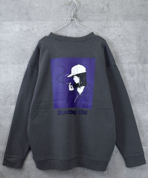 Anytime Songs(エニータイムソングス)の「back print illustration sweat shirt/バックプリント イラスト スウェットシャツ(スウェット・メンズ・チャコールグレー/ブラック/ホワイト・M/L/XL)」の19枚目の写真