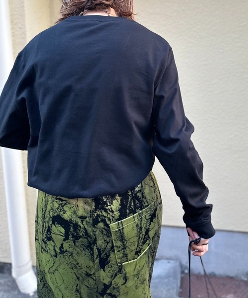 mi via loca（ミヴィアロカ）の「【United Athle】ウェーブ柄 HOW OUTロゴロンT 　【PT NO. MVL051 ※2A】（Tシャツ/カットソー・レディース・ホワイト/ベージュ/イエロー/ブラック・X-LARGE/MEDIUM）」の8枚目の写真