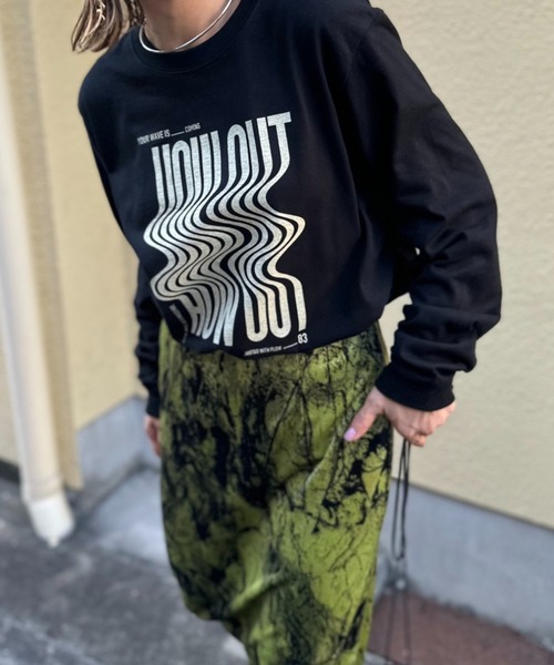 mi via loca（ミヴィアロカ）の「【United Athle】ウェーブ柄 HOW OUTロゴロンT 　【PT NO. MVL051 ※2A】（Tシャツ/カットソー・レディース・ホワイト/ベージュ/イエロー/ブラック・X-LARGE/MEDIUM）」の15枚目の写真