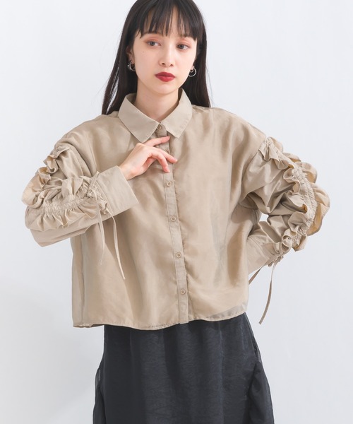ドロストフリルスリーブシャツ（シャツ/ブラウス）｜terrace（テラス