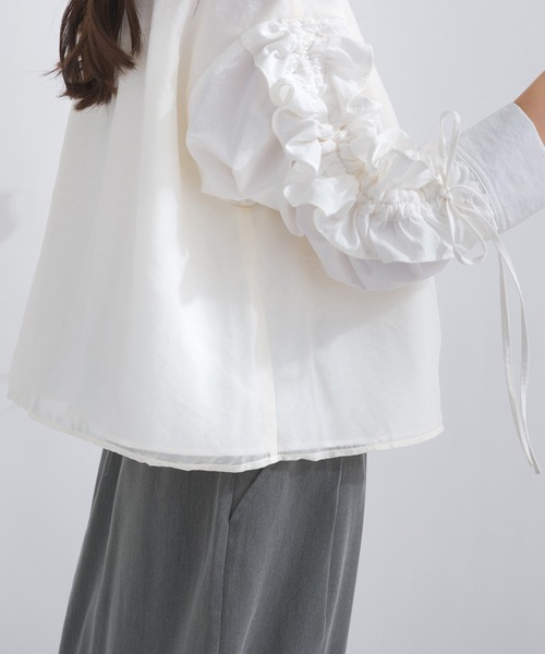 ドロストフリルスリーブシャツ（シャツ/ブラウス）｜terrace（テラス