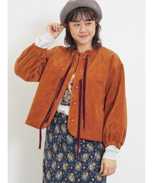 Samansa Mos2（サマンサ モスモス）の「ベロア中綿キルトジャケット