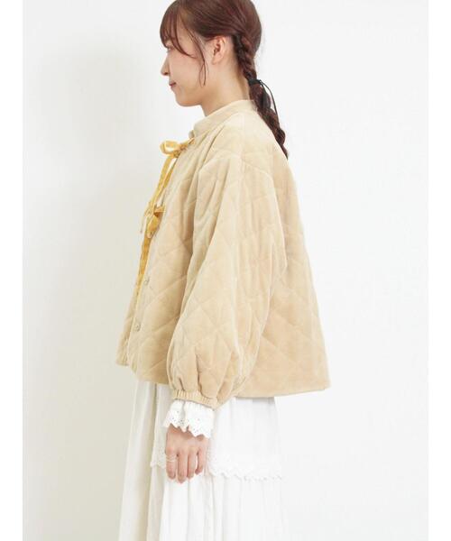 Samansa Mos2（サマンサ モスモス）の「ベロア中綿キルトジャケット