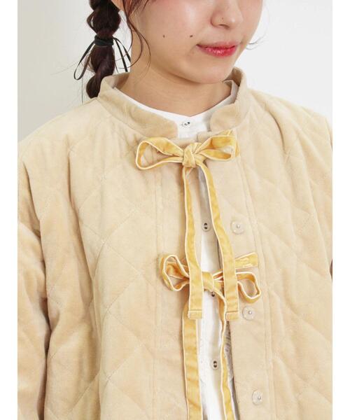 Samansa Mos2（サマンサ モスモス）の「ベロア中綿キルトジャケット