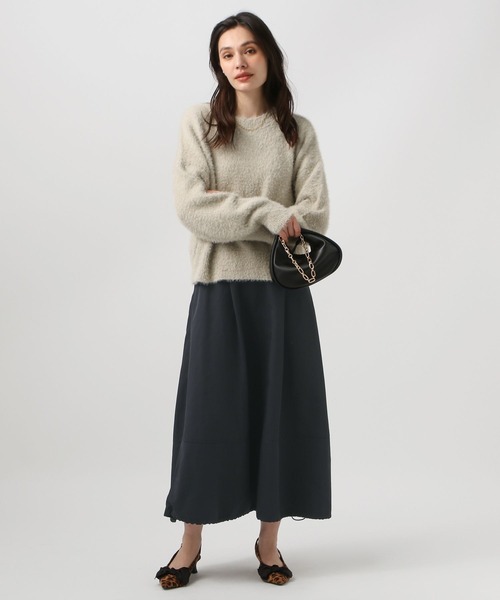 BAYFLOW（ベイフロー）の「[フレアとバルーンにシルエット変更可能]2WAYフレアスカート（スカート・レディース・ベージュ/ネイビー・FREE）」の8枚目の写真