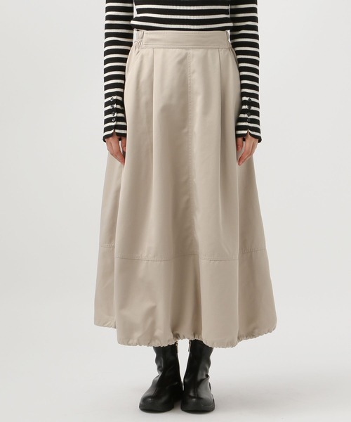 BAYFLOW（ベイフロー）の「[フレアとバルーンにシルエット変更可能]2WAYフレアスカート（スカート・レディース・ベージュ/ネイビー・FREE）」の10枚目の写真